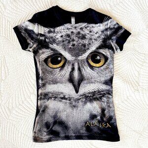 🦋 5 for $25 Alaska Owl Face Tshirt 100% Cotton Women's Medium EUC
